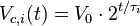 V_{c,i}(t)=V_{0}\cdot 2^{t/ \tau_{i}}