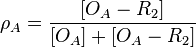 \rho_{A}=\frac{[O_{A}-R_{2}]}{[O_{A}]+[O_{A}-R_{2}]}