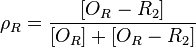 \rho_{R}=\frac{[O_{R}-R_{2}]}{[O_{R}]+[O_{R}-R_{2}]}